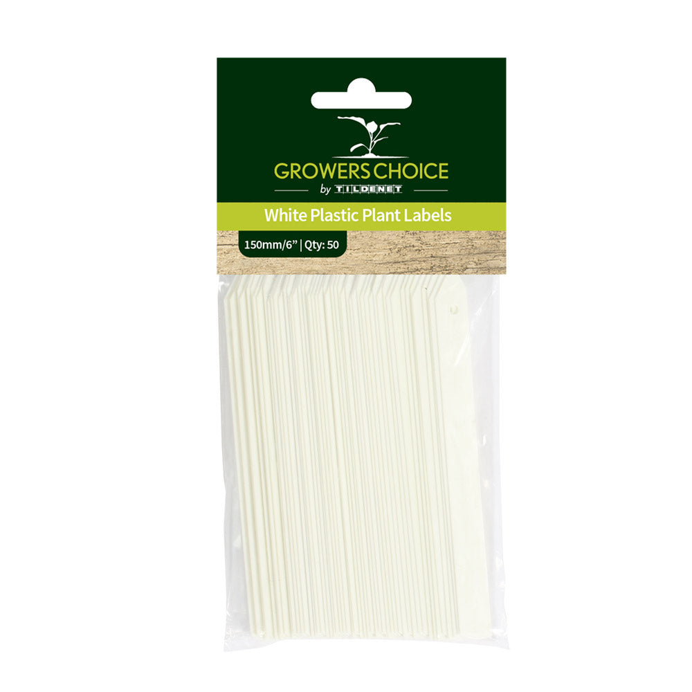 White Plastic Plant Labels 6" 150mm