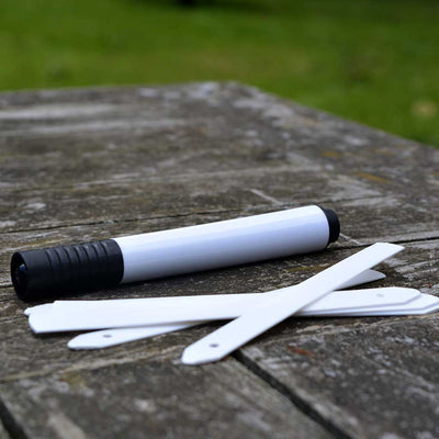 White Plastic Plant Labels 4" 100mm with Marker