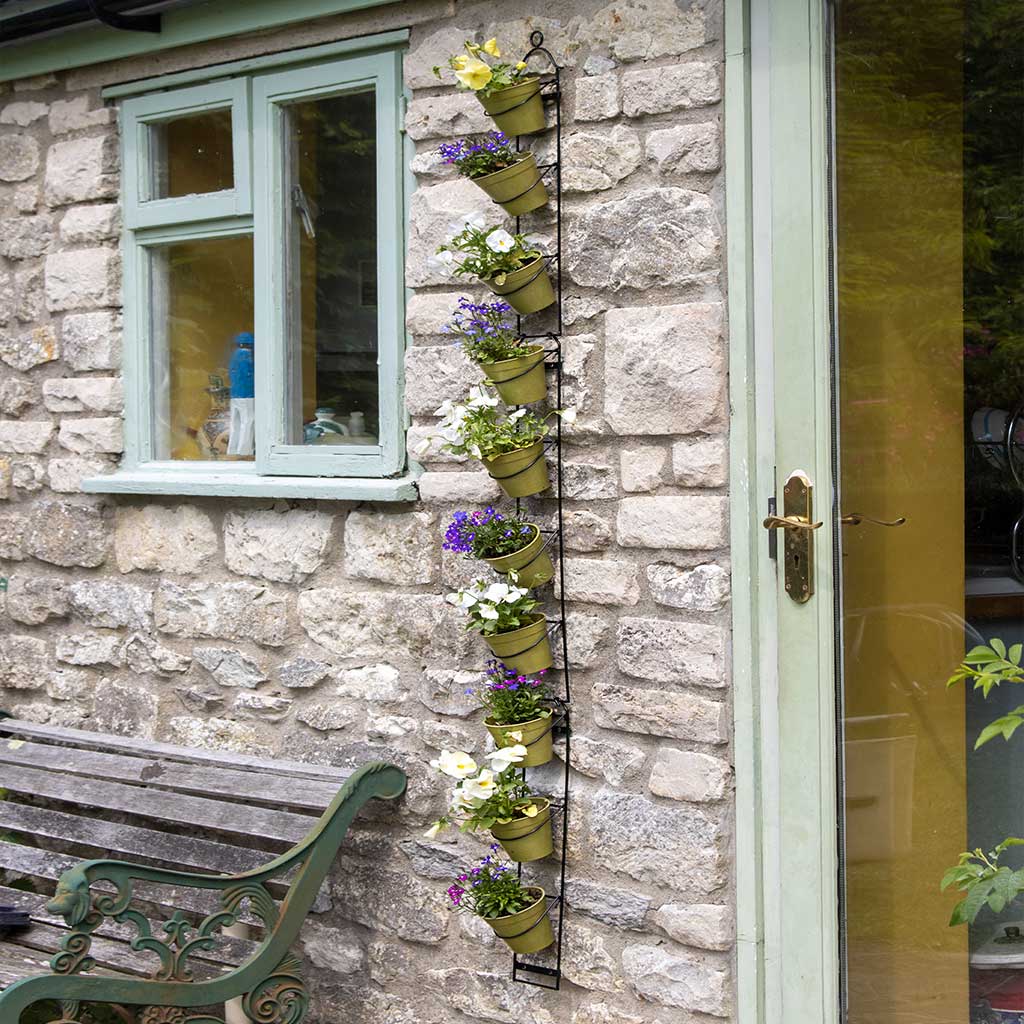 Tall Wall Pot Holder - 10 Pots - W12cm x H170cm