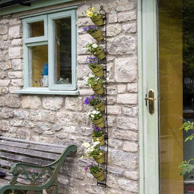 Tall Wall Pot Holder - 10 Pots - W12cm x H170cm